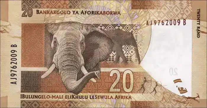 C 011 África do Sul 20 Rand Fe 3 África do Sul 20 Rand v