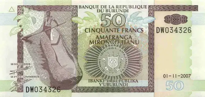 C 1850 Burundi 50 Francos Fe 1 Burundi 50 Francos