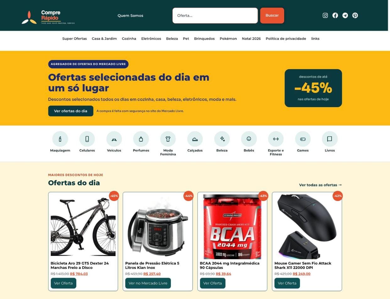 Criação de site: portal de ofertas